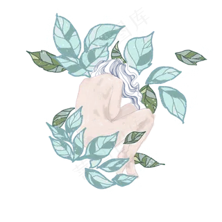 二十四节气霜降落叶少女农历时节