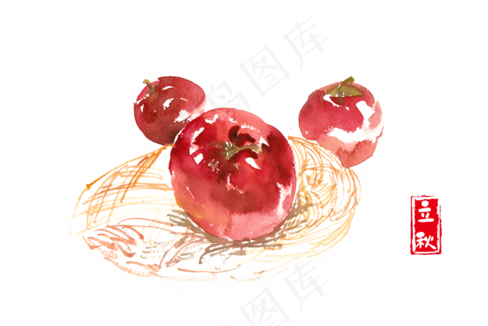 立秋红苹果(7087X4724(DPI:300))psd模版下载