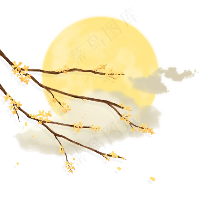中秋桂花赏月中秋节(2000X2000(DPI:72))psd模版下载