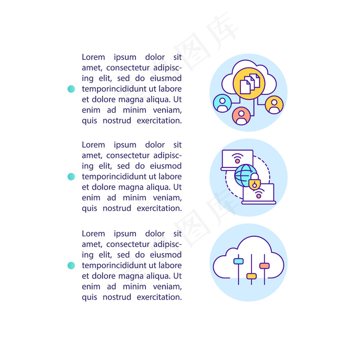 带有文本插图的Saas优势概念图标eps,ai矢量模版下载