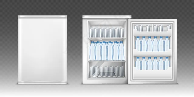 带饮料的小冰箱