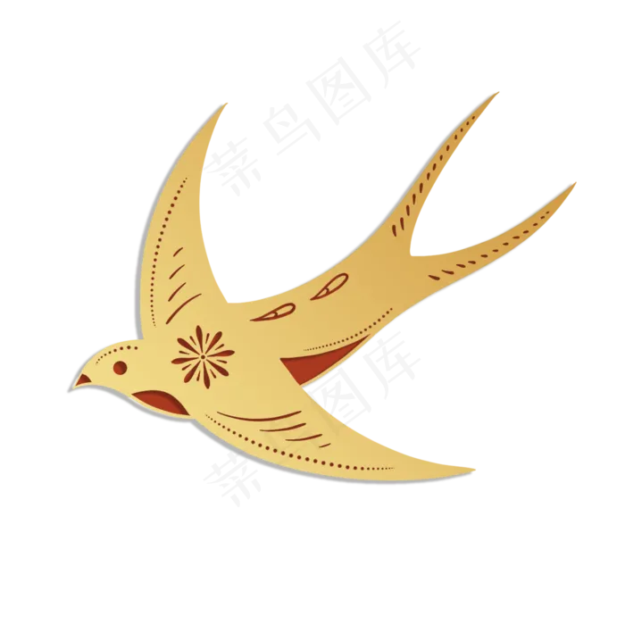 剪纸风金色喜鹊(2000X2000(DPI:300))psd模版下载