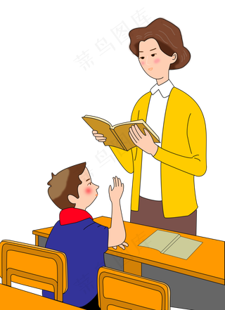 教师节上课手绘矢量图