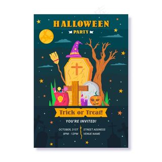 万圣节派对海报模板