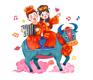 七夕牛郎织女唱歌弹琴