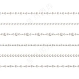 逼真的珍珠珠链。真实无缝图案的向量集