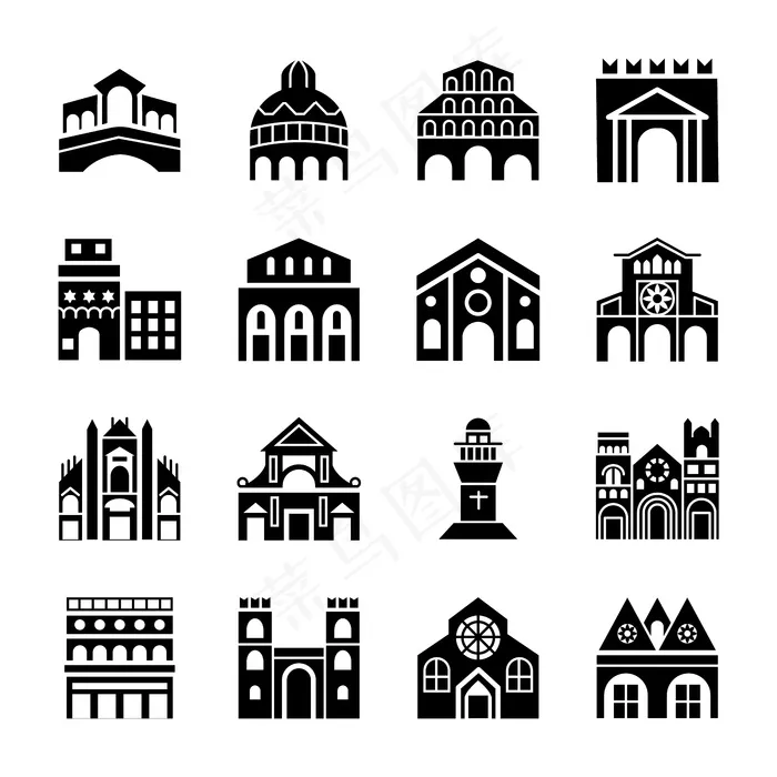 意大利罗马地标eps,ai矢量模版下载