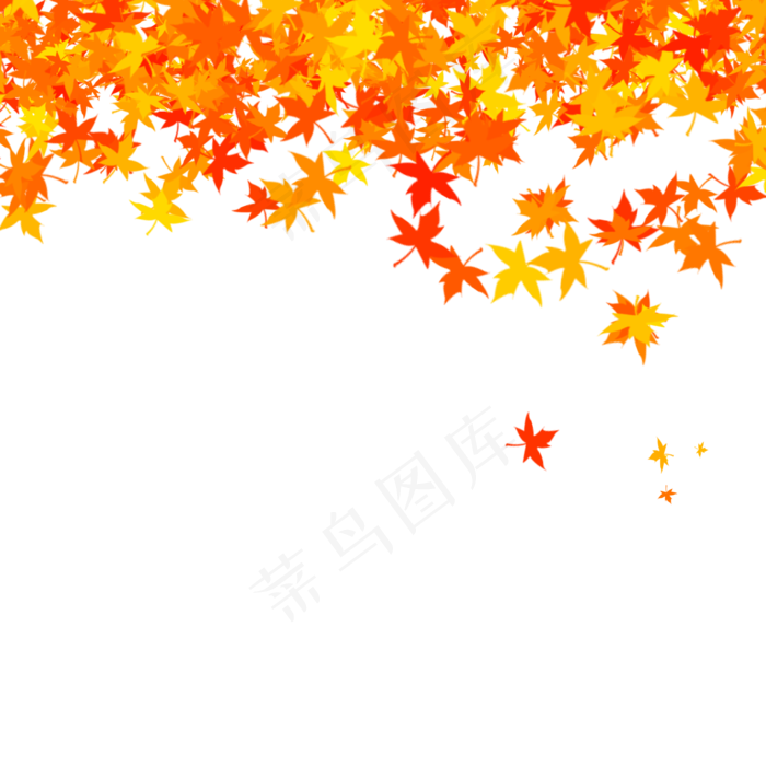 秋天落叶枫叶顶部装饰