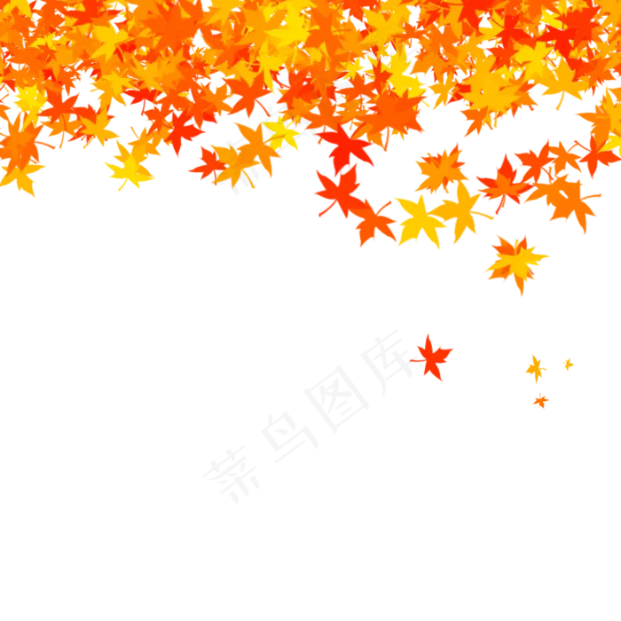 秋天落叶枫叶顶部装饰(2480X2480(DPI:300))psd模版下载