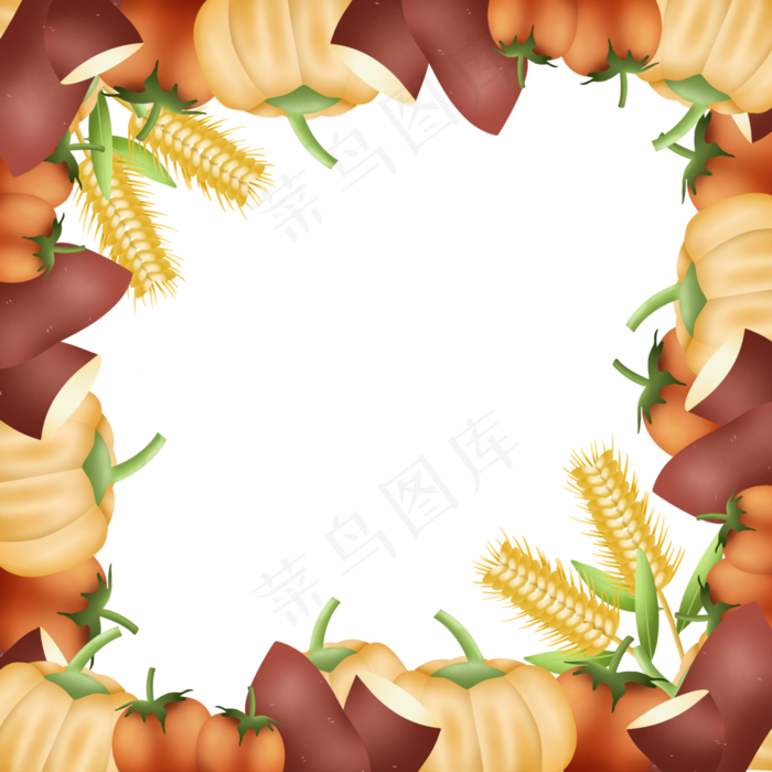 秋天农作物边框(3000X3000(DPI:300))psd模版下载