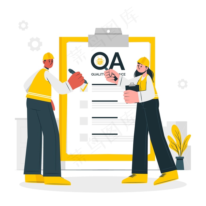 Qa工程师概念图eps,ai矢量模版下载