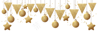 元旦节金色吊旗