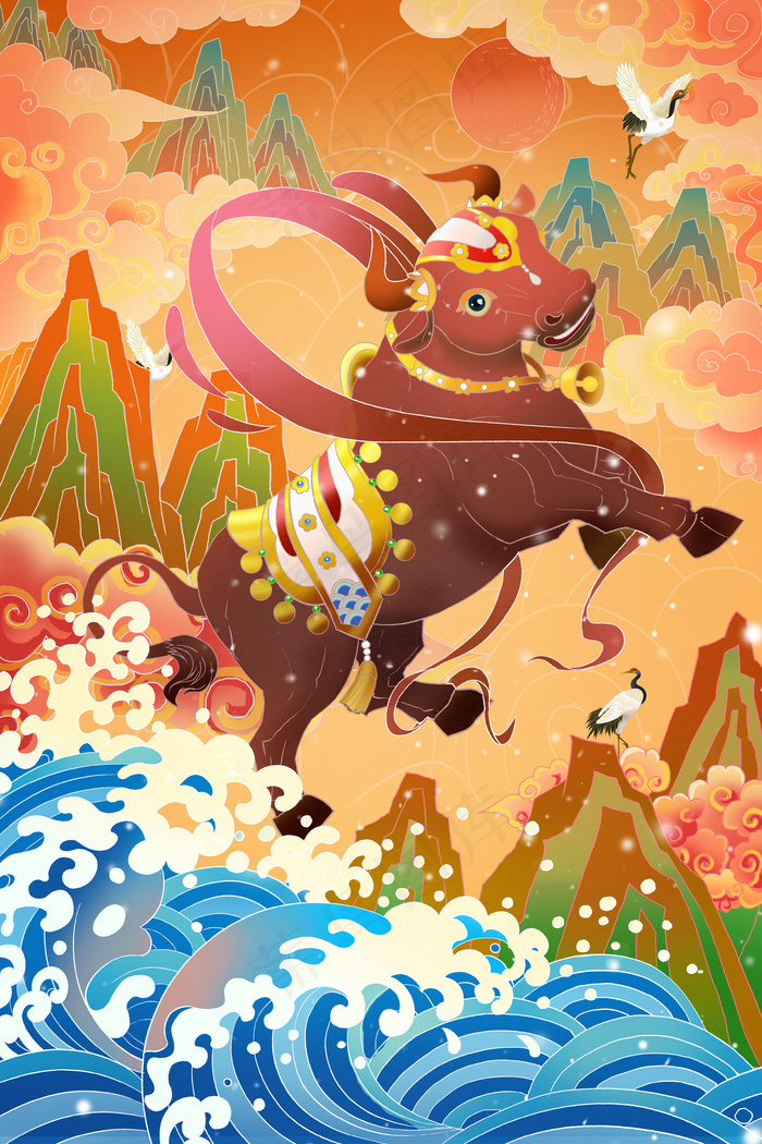 2021牛年牛气冲天新年中国风国潮