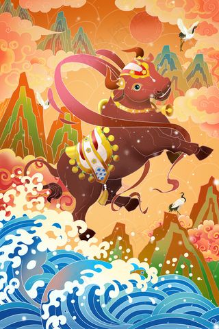 2021牛年牛气冲天新年中国风国潮