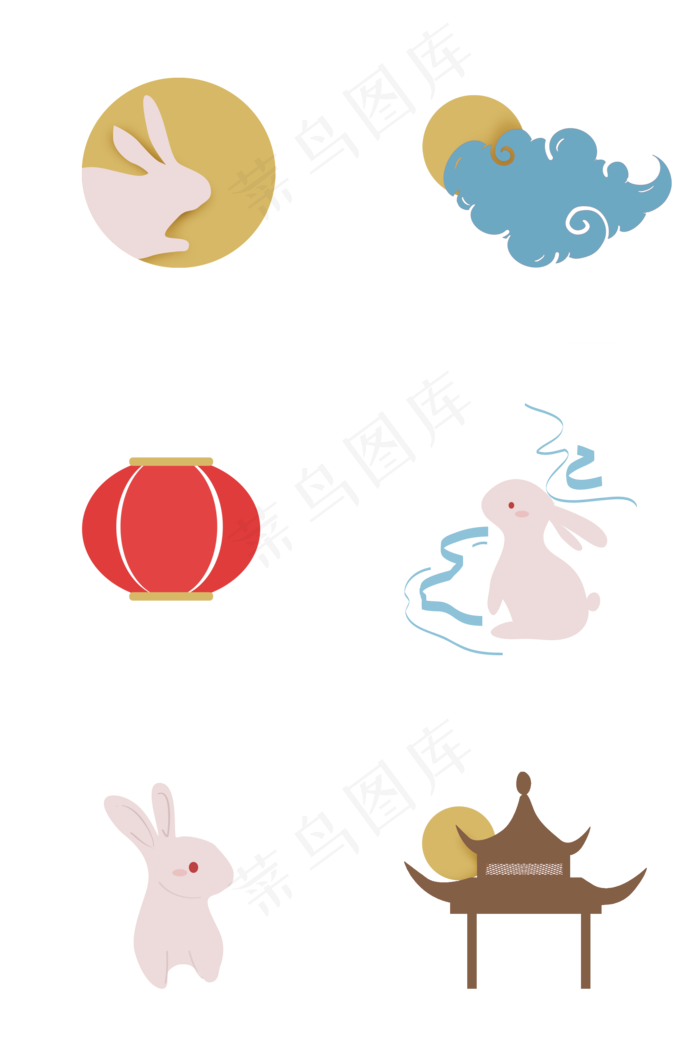 可爱中秋节图标(2000X3020(DPI:72))psd模版下载