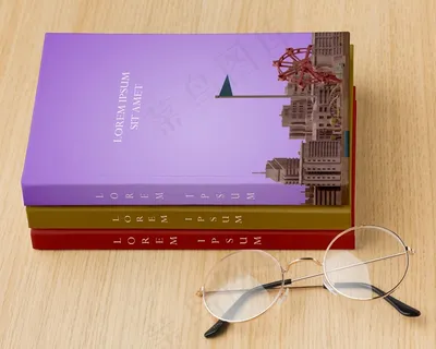 带眼镜的书皮构图