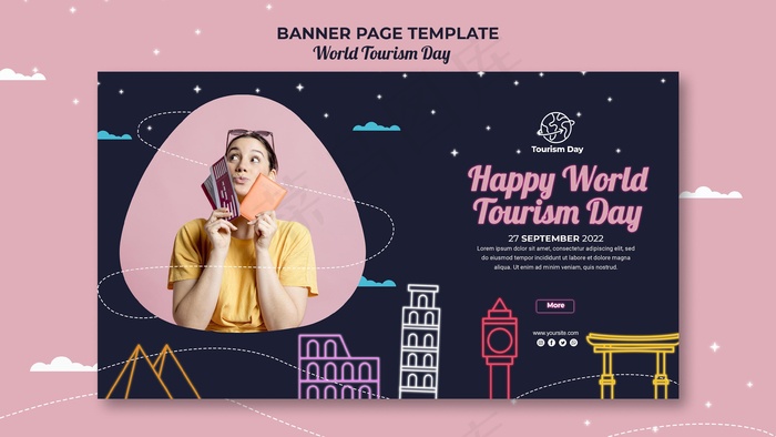 世界旅游日横幅banner模板psd模版下载
