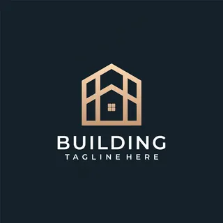 豪华建筑房地产标志向量。