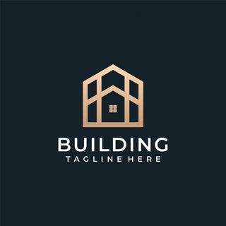 豪华建筑房地产标志向量。