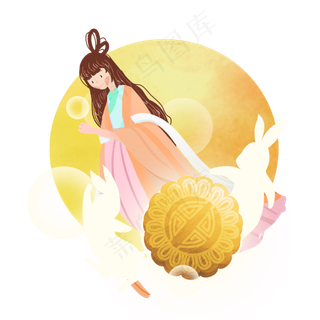 嫦娥奔月中秋月饼png