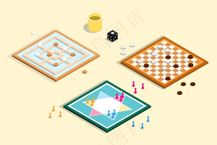 棋盘游戏系列eps,ai矢量模版下载