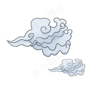 流动的卡通祥云七夕情人节