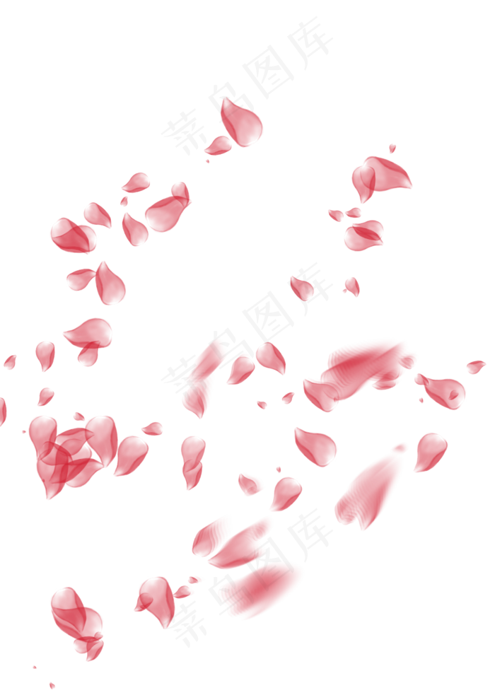 红色花瓣飘落漂浮