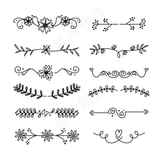 一套手绘装饰隔板