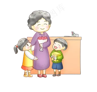 教师节送礼物给老师的学生卡通p