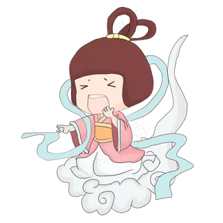 Q版织女腾云驾雾的织女圆