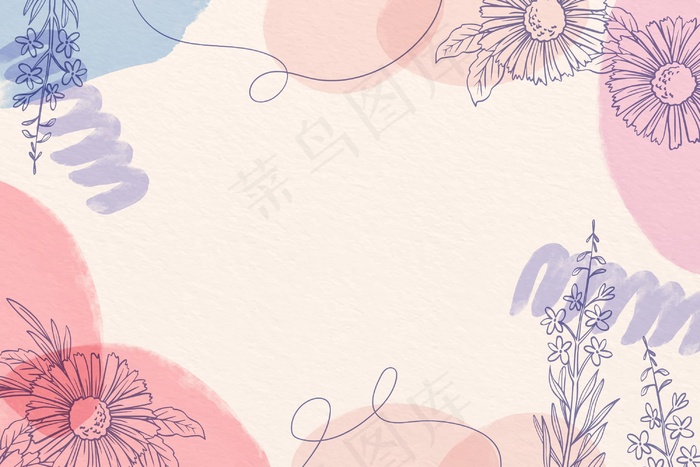创意水彩背景画花卉eps,ai矢量模版下载