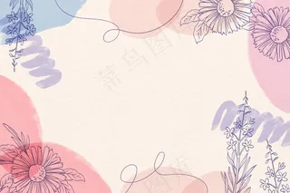 创意水彩背景画花卉