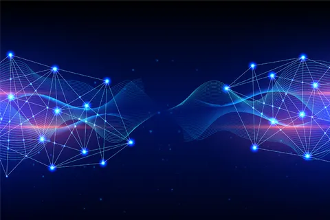 左右技术粒子背景概念