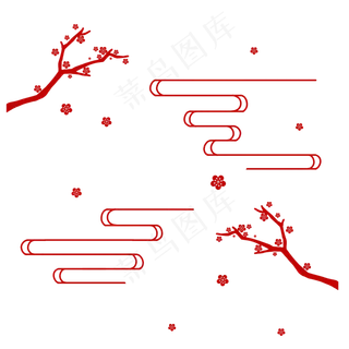中国风装饰梅花剪纸