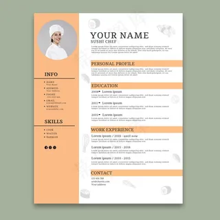 烹饪简历模板