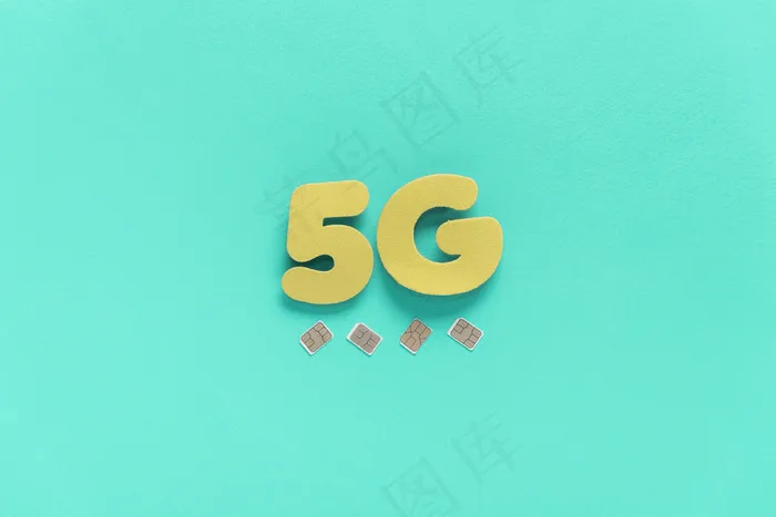 带sim卡的纯背景5g文本