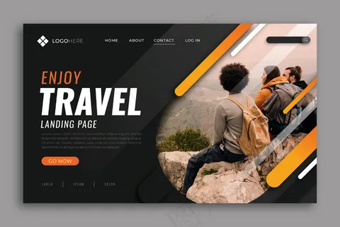 带照片的旅游登录页