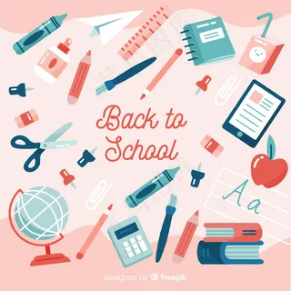 手绘回到学校背景