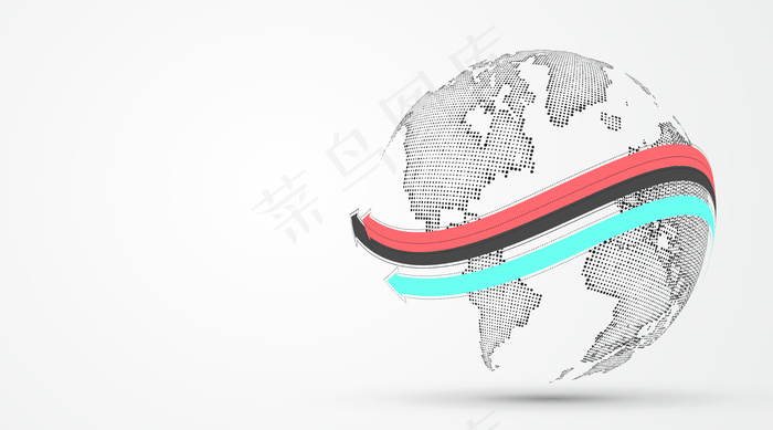 3d 地球图形象征着全球贸易插图。eps,ai矢量模版下载
