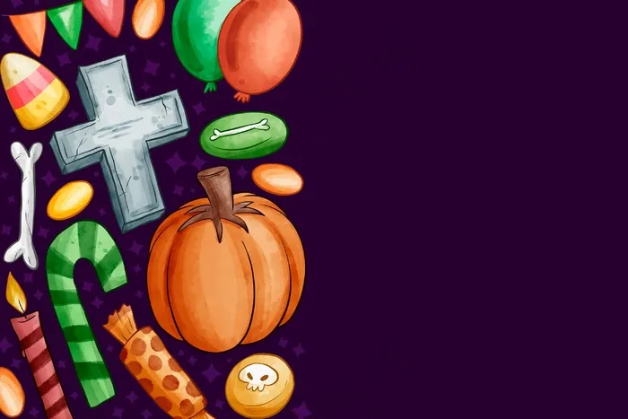 万圣节背景水彩eps,ai矢量模版下载