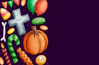 万圣节背景水彩