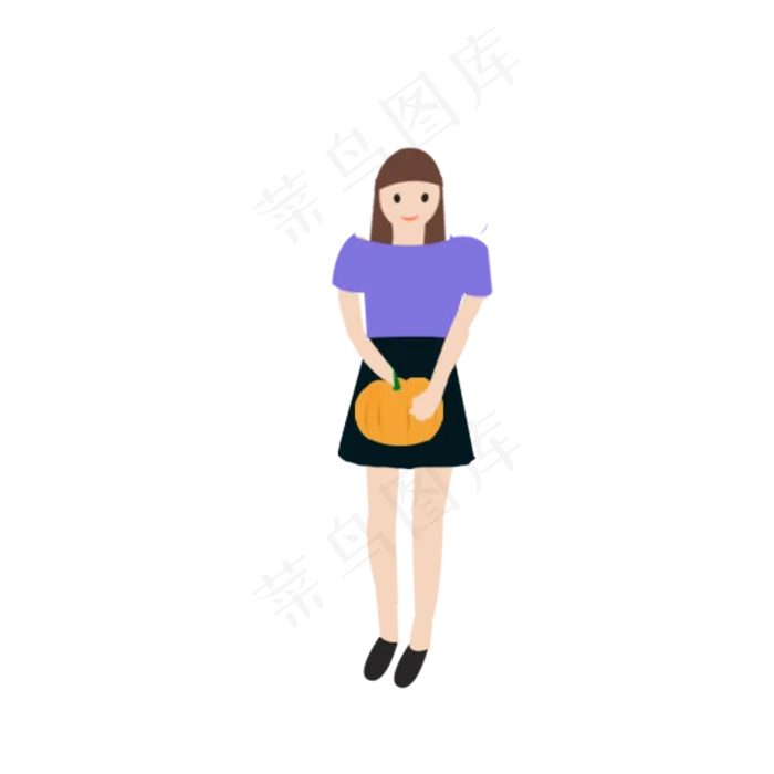 立秋手绘秋收少女人物(2000X2000(DPI:300))psd模版下载