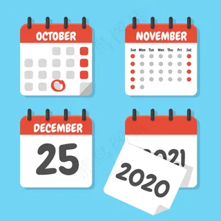 一套简单的日历，用于安排年底的约会。
