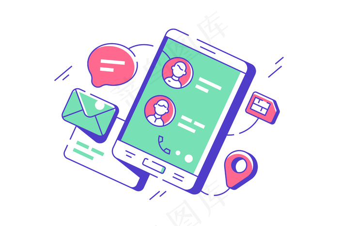 手机数字应用中的现代电话联系人