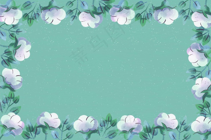 复制空间蓝色花卉背景