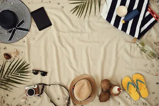 暑假配件，顶视图背景