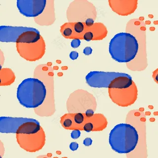 抽象水彩几何形状图案