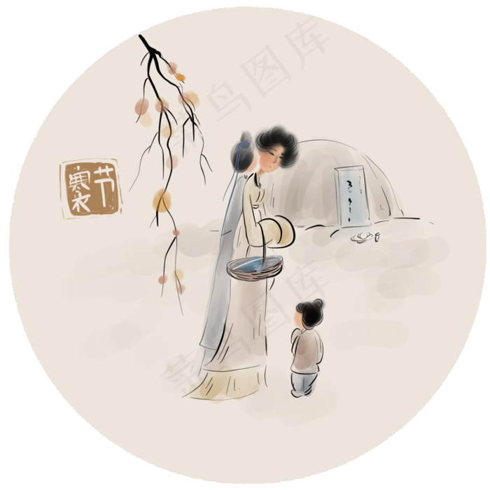 寒衣节祭祖的古代人(2000X2000(DPI:300))psd模版下载