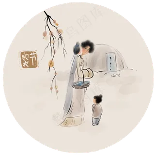 寒衣节祭祖的古代人