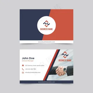 商务双面水平名片模板